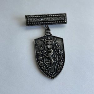 Griffon, Crown, and Crest Badge Brooch Pin
